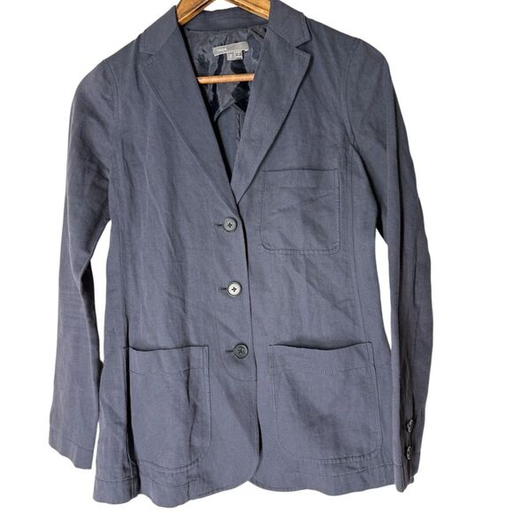 Vince Navy Blue Lightweight Blazer Womens Sz 2 Minimalist Preppy 3 Button - Picture 1 of 7